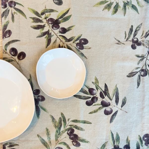 Como Linen Tablecloth 250x150cm - Olives - Pure Apotheca