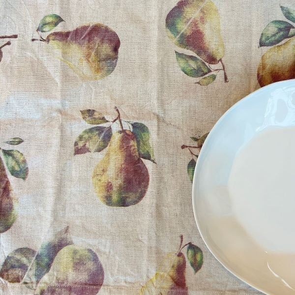 Como Linen Tablecloth 250x150cm - Pears - Pure Apotheca
