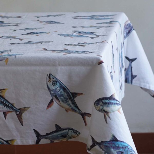 Como Linen Tablecloth 250x150cm - Sardines - Pure Apotheca