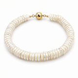 Cove Shell Pearl Disc Bracelet with Gold Magnet Clasp - Pure Apotheca