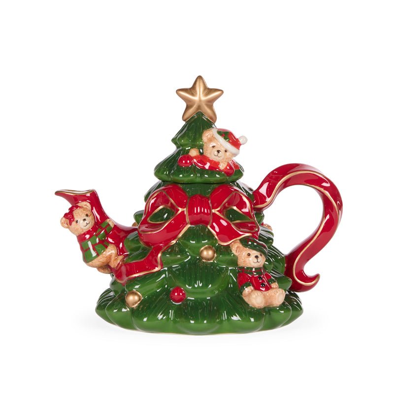 COZY TEDDY BEAR CHRISTMAS TREE TEAPOT - Pure Apotheca