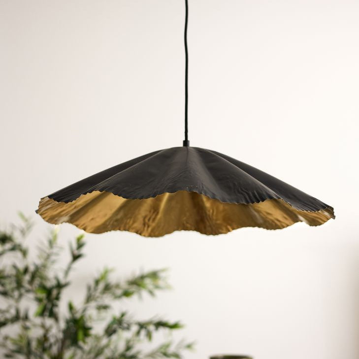 Crimped Pendant Black/Gold Small - Pure Apotheca