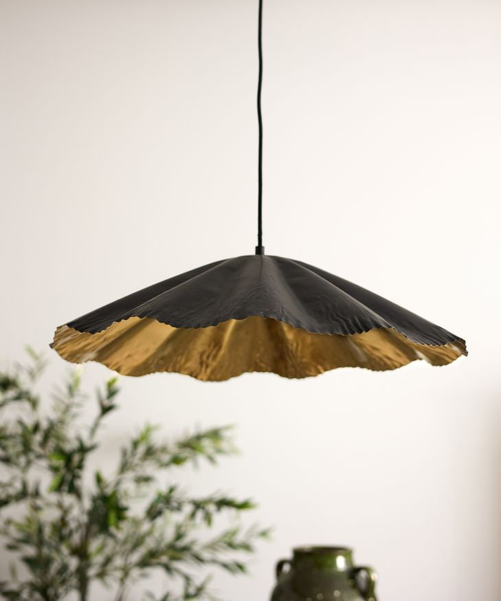 Crimped Pendant Black/Gold Small - Pure Apotheca