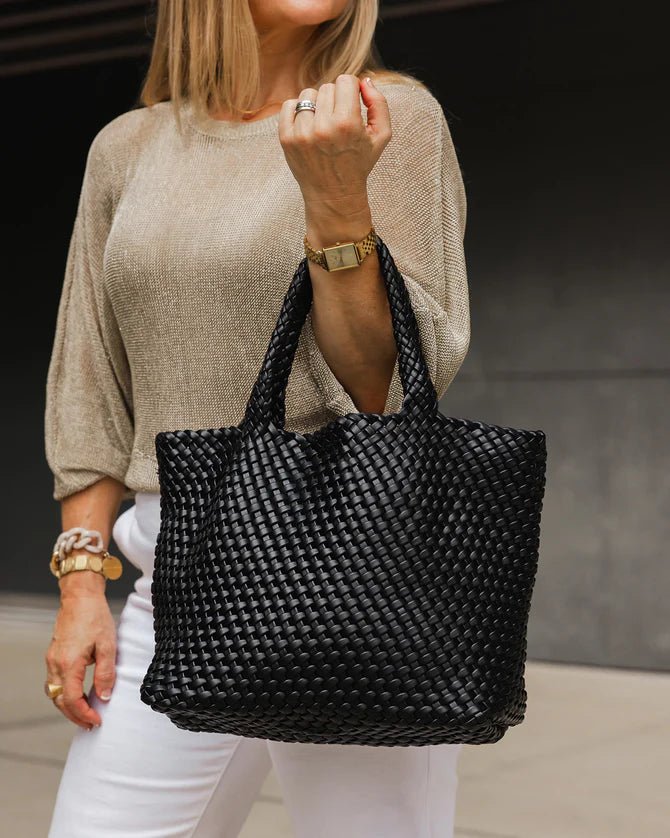 Cruiser Woven Tote Bag Black - Pure Apotheca