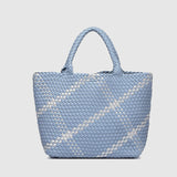 Cruiser Woven Tote Bag Chambray Blue Silver - Pure Apotheca