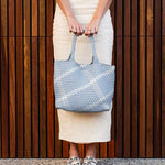 Cruiser Woven Tote Bag Chambray Blue Silver - Pure Apotheca