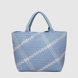 Cruiser Woven Tote Bag Chambray Blue Silver - Pure Apotheca