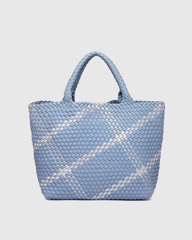 Cruiser Woven Tote Bag Chambray Blue Silver - Pure Apotheca