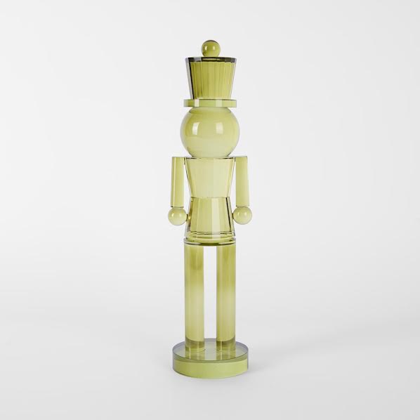 Crystal Glass Nutcracker Olive Green Large - Pure Apotheca