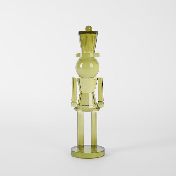 Crystal Glass Nutcracker Olive Green Medium - Pure Apotheca