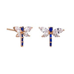 Crystal Sapphire Dragonfly Earring - Pure Apotheca