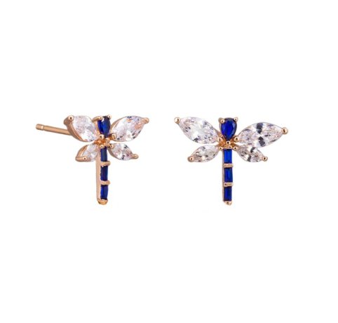 Crystal Sapphire Dragonfly Earring - Pure Apotheca