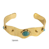 Cleopatra Gold Cuff with Amazonite