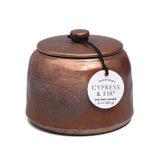 Cypress & Fir Bronzed Glazed Ceramic Candle - Pure Apotheca