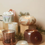 Cypress & Fir Frosted White Glass Metallic Etching Candle 400g - Pure Apotheca