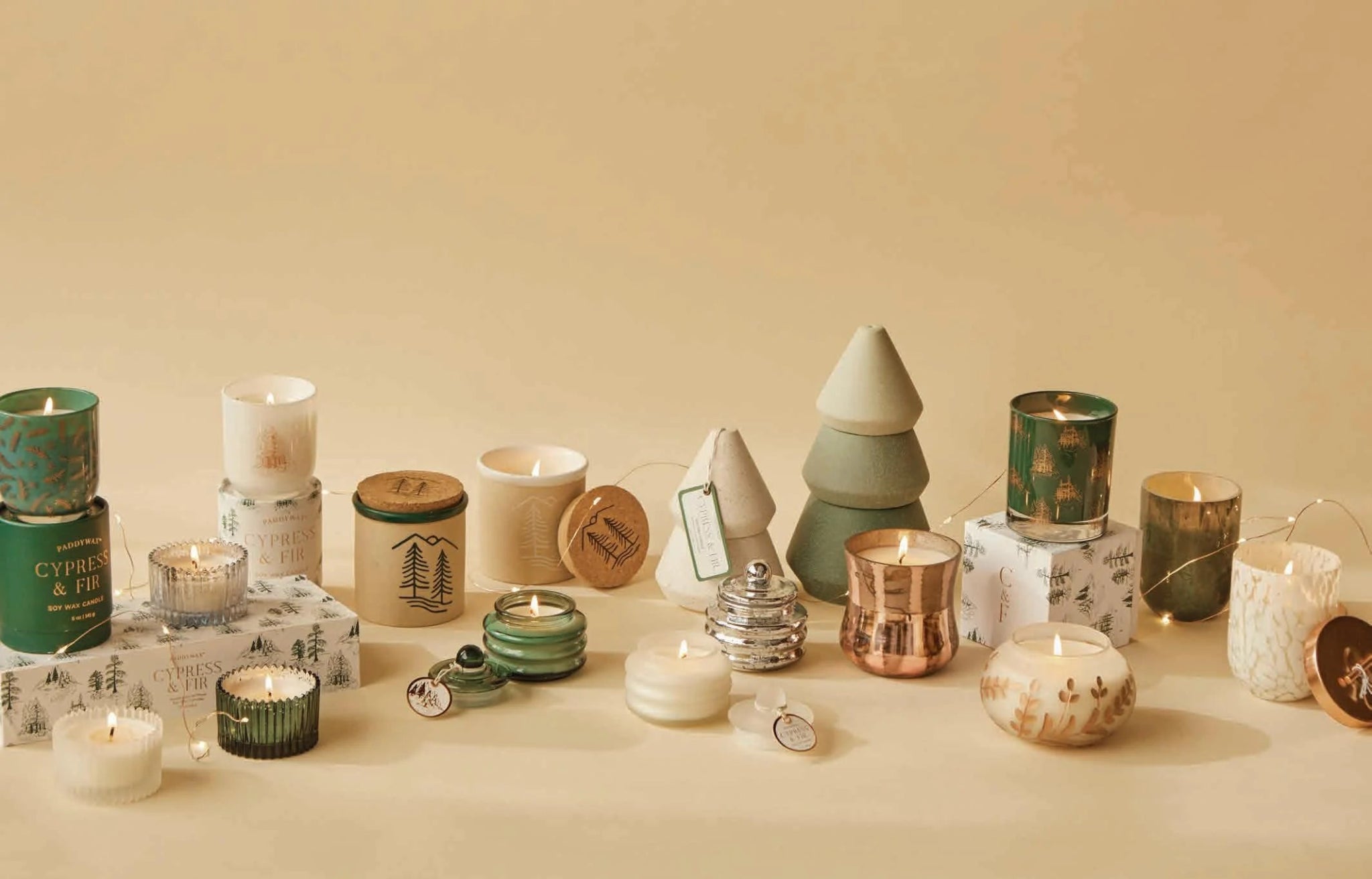 Cypress & Fir Frosted White Ribbed Candle LRG - Pure Apotheca