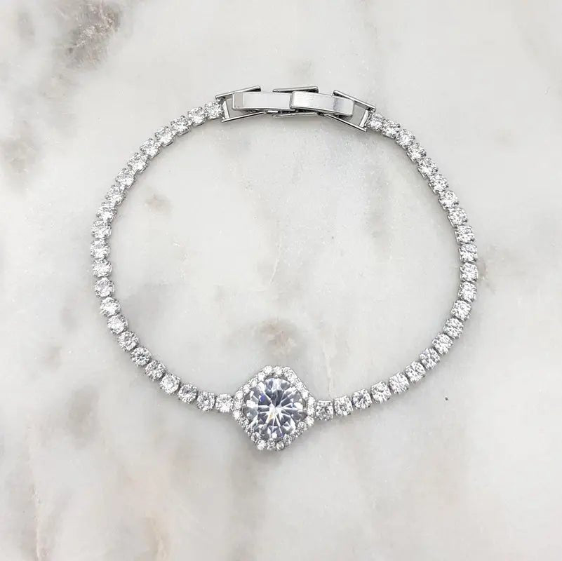 CZ Bracelet Rhodium - Pure Apotheca