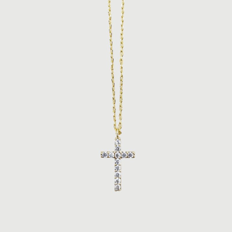 CZ Cross Necklace Gold - Pure Apotheca