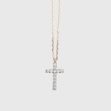 CZ Cross Necklace Rose Gold - Pure Apotheca