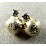 Jupiter Brushed Gold CZ Earring
