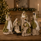 Exquisite Nativity 6 Piece Set Green 40cm