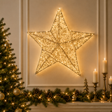 50cm Illuminated Gold Beaded Star 500 LED