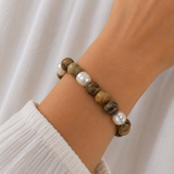 Jasper Beaded Pearl Bracelet