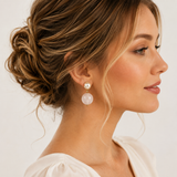 Rosaria Pearl Rose Drop Studs