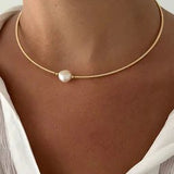 Dakota Pearl Gold Coil Necklace - Pure Apotheca