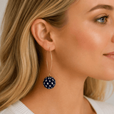Dalmatia Spotted Navy Blue Earrings - Pure Apotheca