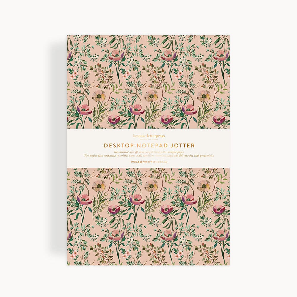 Dancing Poppies Notepad Desktop Jotter - Pure Apotheca