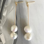 Danibelle Double Pearl Wire Drop Earring - Pure Apotheca