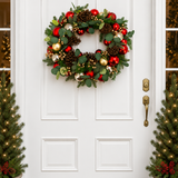 60cm Red Gold Festive Wreath