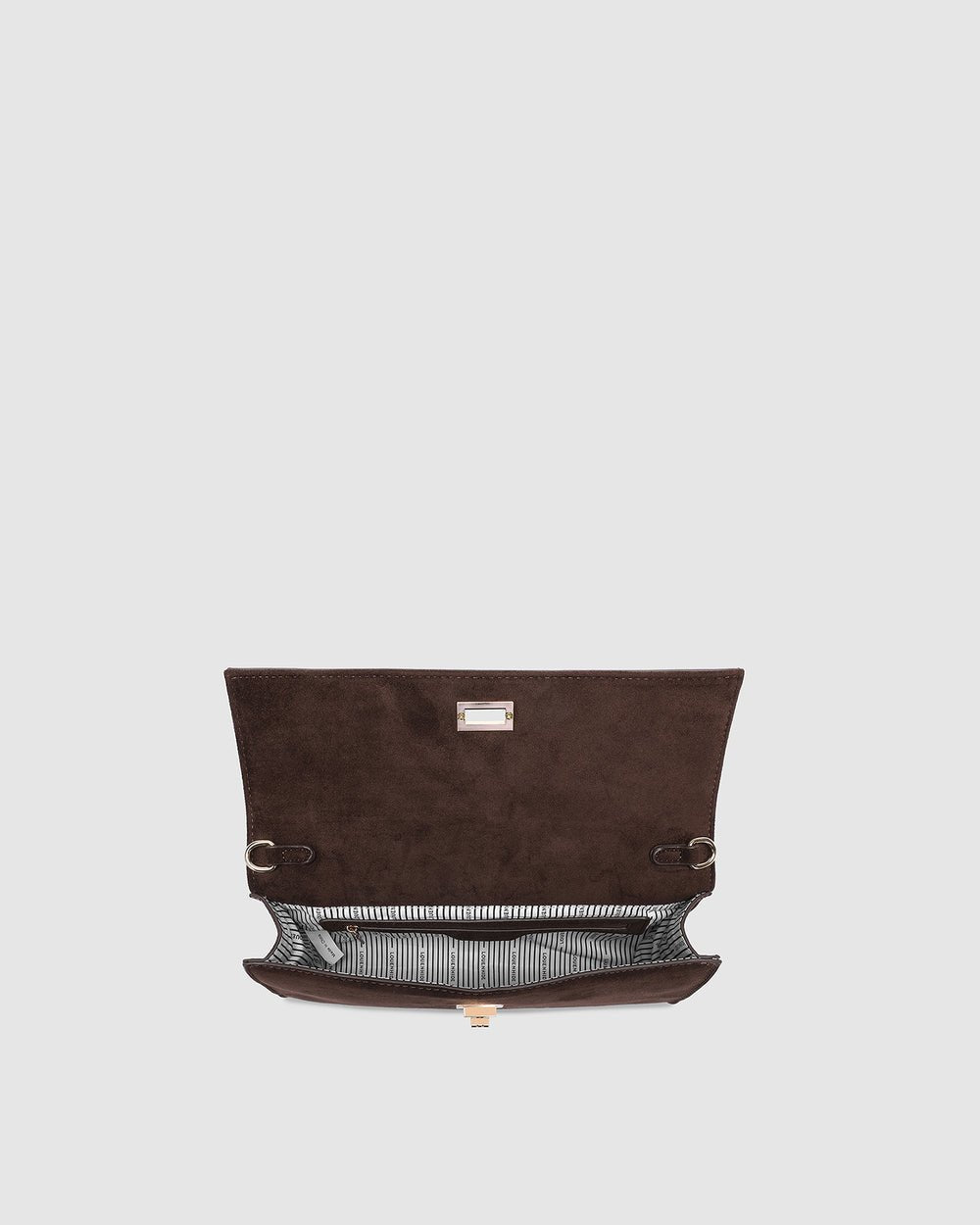 Delaney Clutch Suedette Chocolate - Pure Apotheca