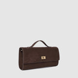 Delaney Clutch Suedette Chocolate - Pure Apotheca