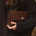 Delaney Clutch Suedette Chocolate - Pure Apotheca