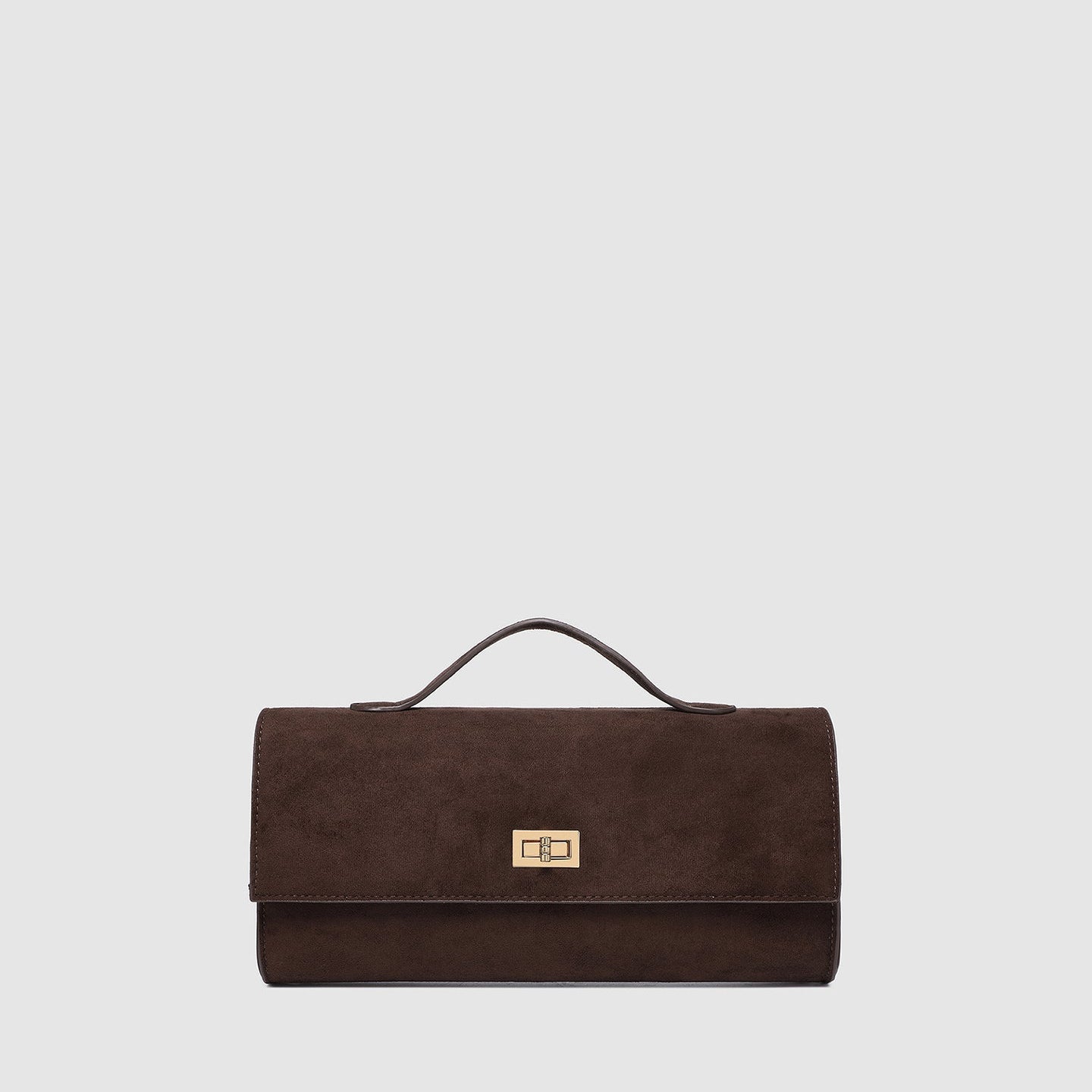 Delaney Clutch Suedette Chocolate - Pure Apotheca