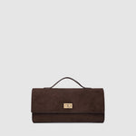Delaney Clutch Suedette Chocolate - Pure Apotheca