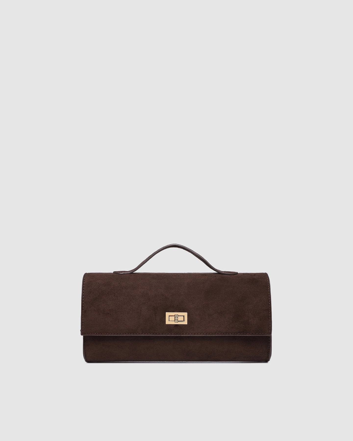 Delaney Clutch Suedette Chocolate - Pure Apotheca