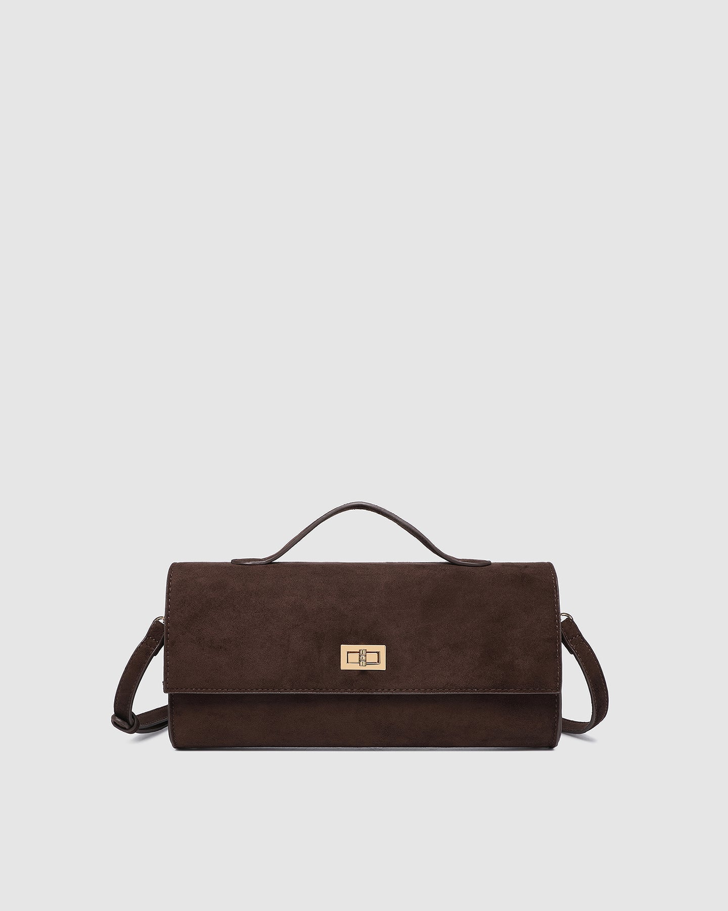 Delaney Clutch Suedette Chocolate - Pure Apotheca