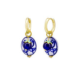 Delphi Navy Ceramic Tulip Huggie Earrings - Pure Apotheca