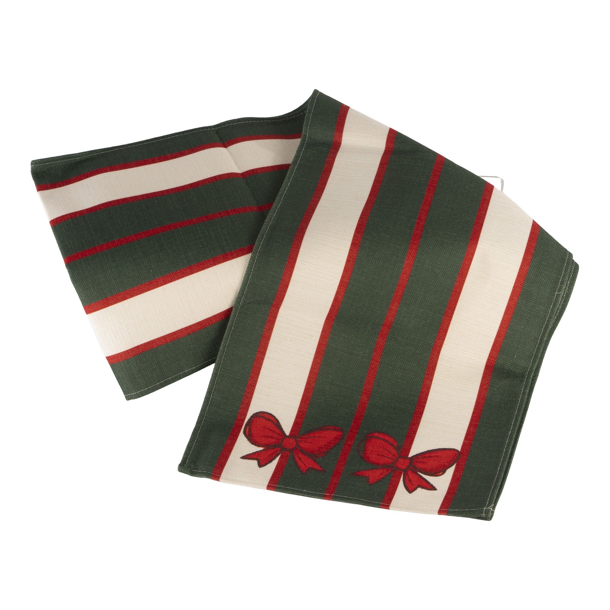 Deluxe Red Bow Striped Table Runner 180x33cm - Pure Apotheca