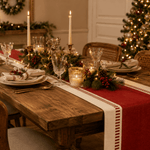 Deluxe Red White Striped Table Runner 180x33cm - Pure Apotheca