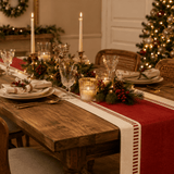 Deluxe Red White Striped Table Runner 180x33cm - Pure Apotheca