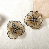 Denise Flower Gold/Black Earrings - Pure Apotheca