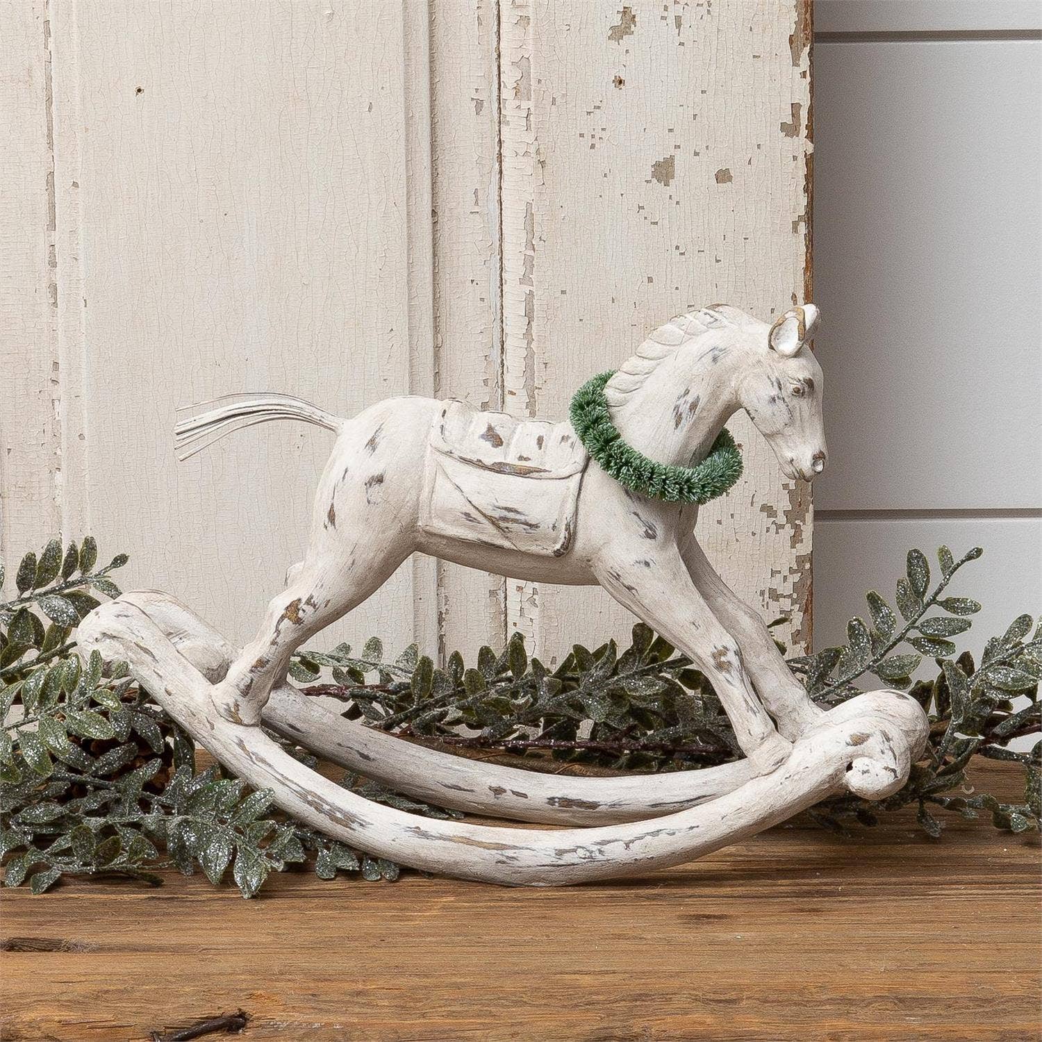 Distressed White Rocking Horse - Pure Apotheca