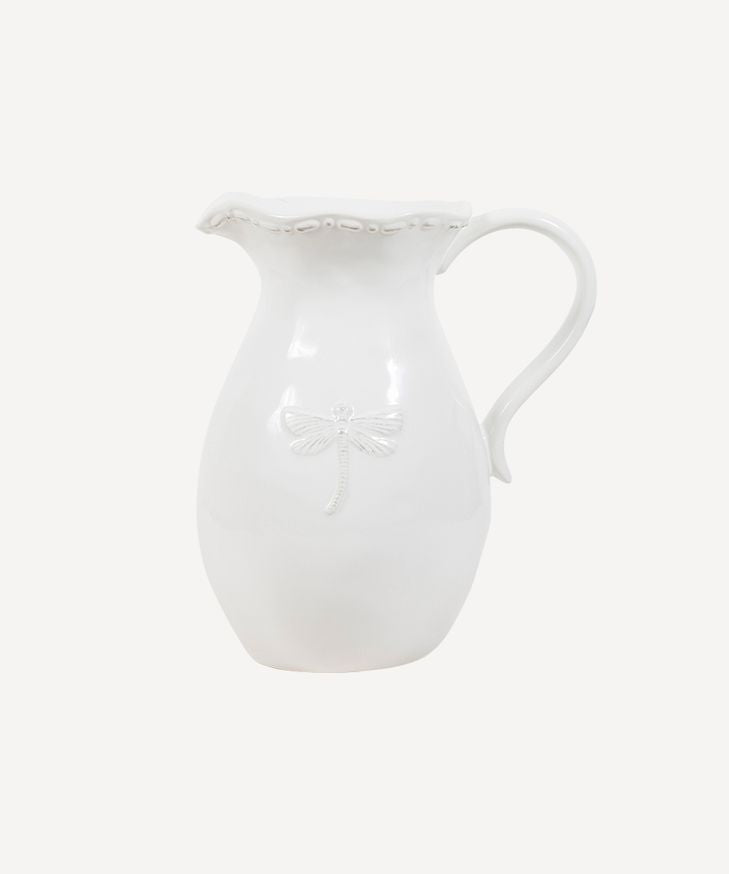 Dragonfly Stoneware White Jug Small - Pure Apotheca