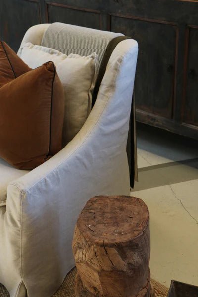 Dunedin Olive & Ivory Throw Boucle Weave - Pure Apotheca