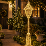 180cm Illuminated Gold Beaded Lamp Post 960 LED