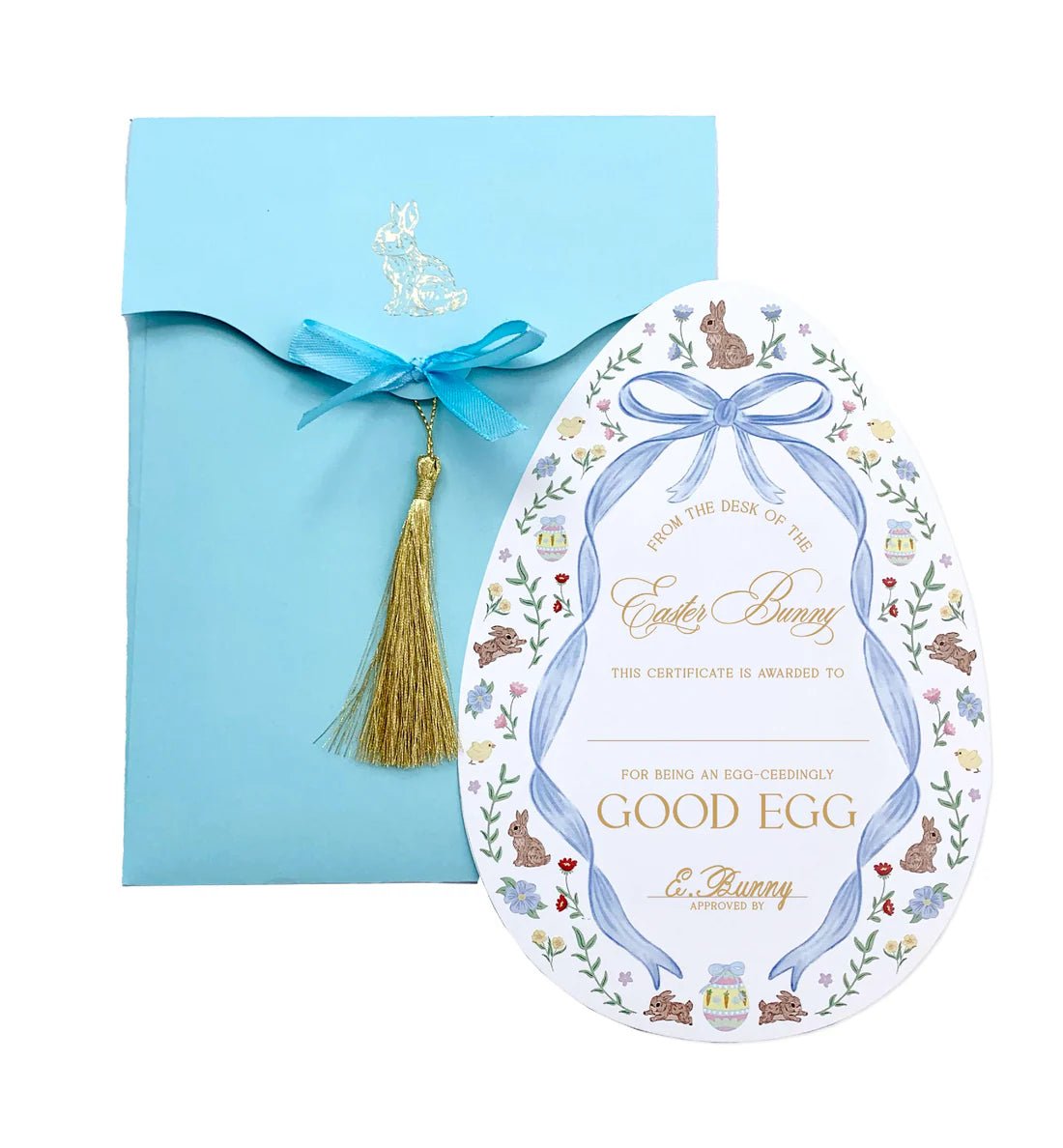 Easter Bunny Good Egg Certificate and Envelope Blue - Pure Apotheca